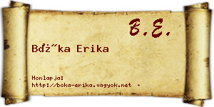Bóka Erika névjegykártya