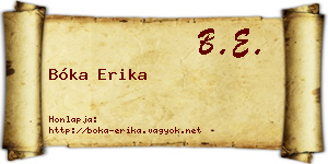 Bóka Erika névjegykártya